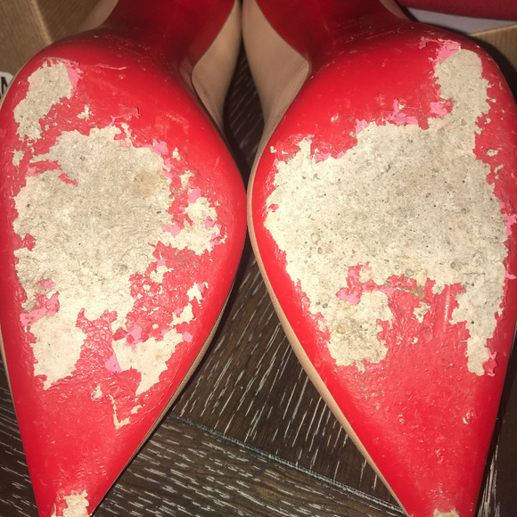 Louboutin beige heels: Apostrophy pump 100 NAPPA - Picture 4 of 6